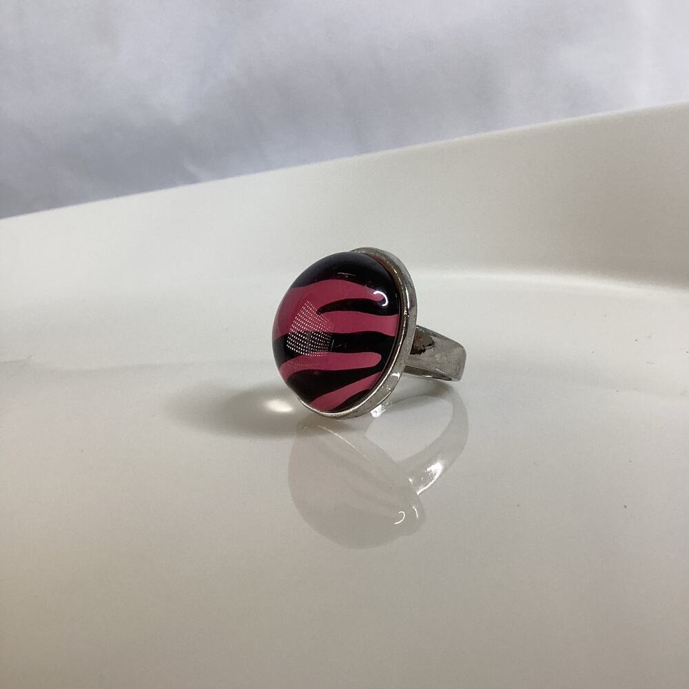 Pink Panther Animal Pattern Domed Ring